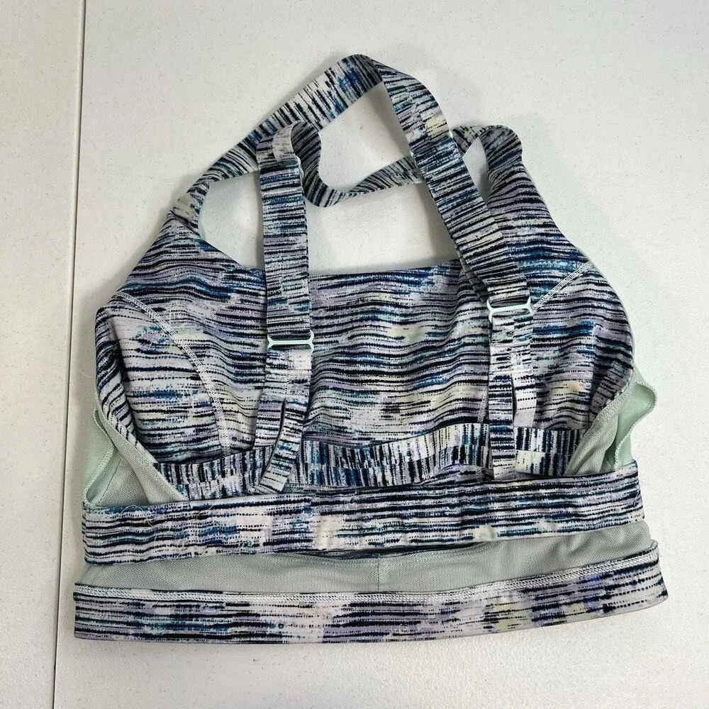 Lululemon 6‎ Sports Bra Pure Practice Blurry Belle Sea Mist Luxtreme Med Support